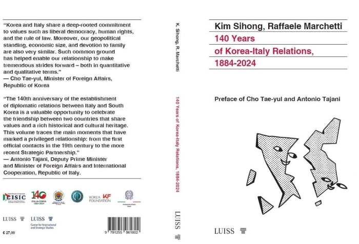 표지, Kim Sihong, Raffaele Marchetti,140 Years of Korea-Italy Relations,1884-2024 ,Preface of Cho Tae-yul and Antonio Tajani ㄷ서